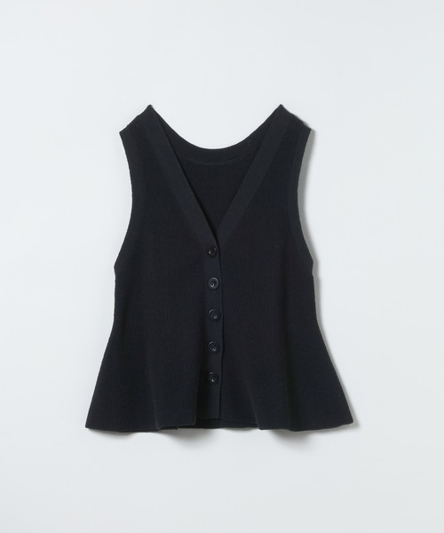 JEANASIS（ジーナシス）の「14Gペプラムニットベスト/672059（ベスト・レディース・グリーン/グレー/ブラック・FREE）」の2枚目の写真
