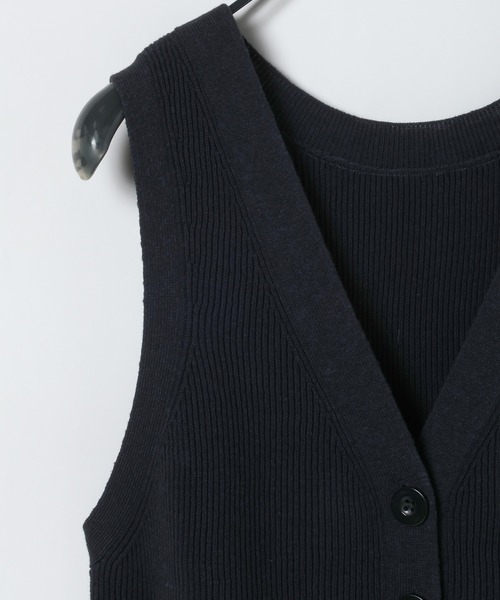 JEANASIS（ジーナシス）の「14Gペプラムニットベスト/672059（ベスト・レディース・グリーン/グレー/ブラック・FREE）」の5枚目の写真