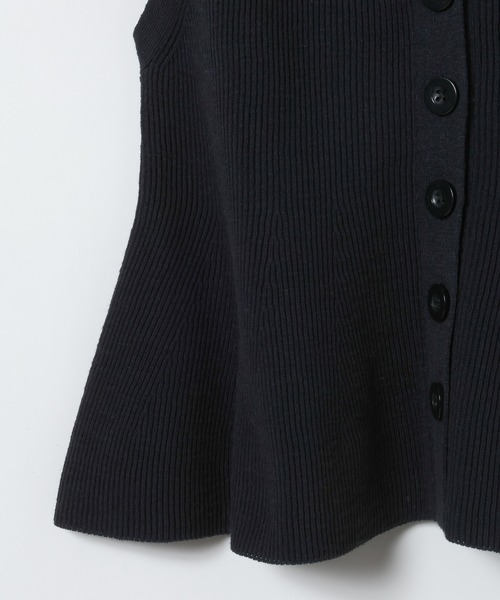 JEANASIS（ジーナシス）の「14Gペプラムニットベスト/672059（ベスト・レディース・グリーン/グレー/ブラック・FREE）」の6枚目の写真