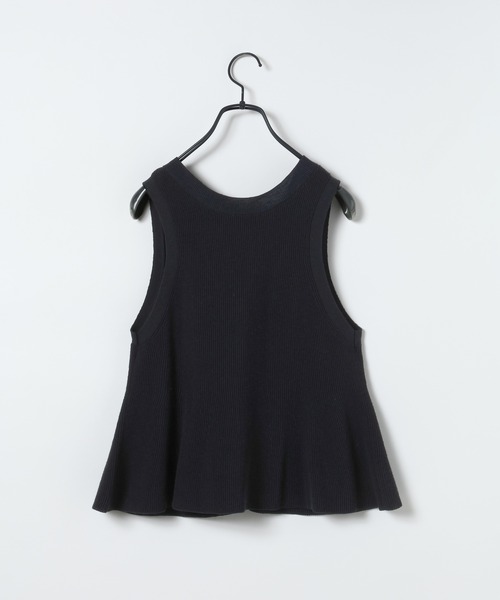 JEANASIS（ジーナシス）の「14Gペプラムニットベスト/672059（ベスト・レディース・グリーン/グレー/ブラック・FREE）」の4枚目の写真