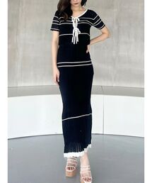 MERCURYDUO | クロシェ風ニットセットアップ(ワンピース)