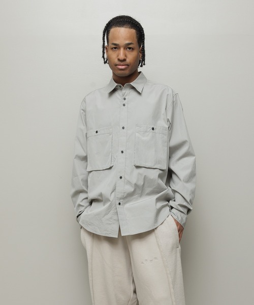 BAL（バル）の「DOUBLE POCKET WORK SHIRT（シャツ/ブラウス・メンズ・グレー/ブラウン/チェック/チャコール・3/2/1）」の2枚目の写真