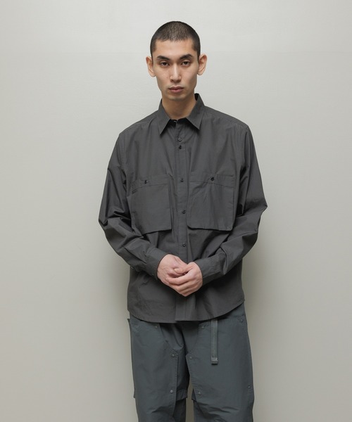 BAL（バル）の「DOUBLE POCKET WORK SHIRT（シャツ/ブラウス・メンズ・グレー/ブラウン/チェック/チャコール・3/2/1）」の3枚目の写真