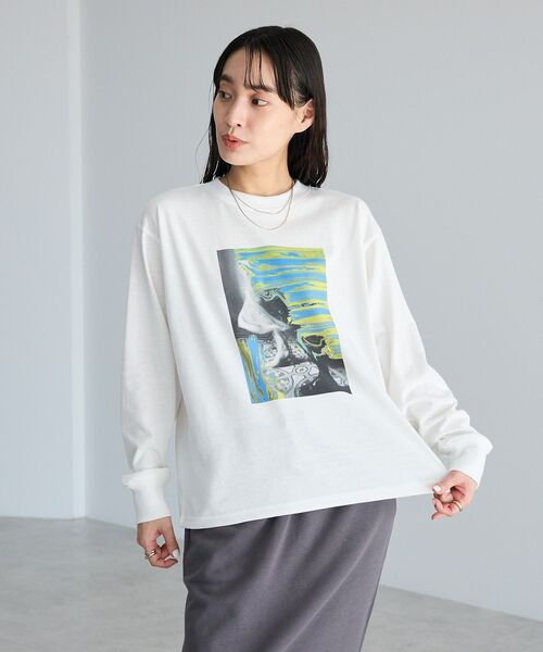 CRAFT STANDARD BOUTIQUE（クラフトスタンダードブティック）の「アートライクプリントロンTee（Tシャツ/カットソー・レディース・グレー/オフホワイト/マルチ・FREE）」の7枚目の写真