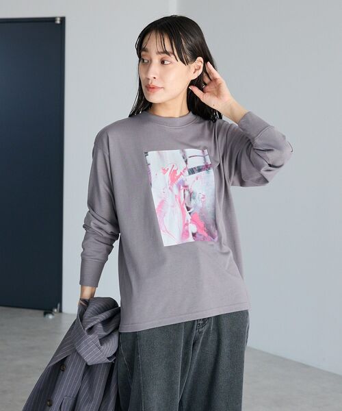 CRAFT STANDARD BOUTIQUE（クラフトスタンダードブティック）の「アートライクプリントロンTee（Tシャツ/カットソー・レディース・グレー/オフホワイト/マルチ・FREE）」の19枚目の写真