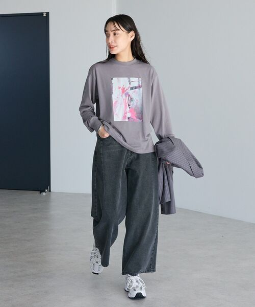 CRAFT STANDARD BOUTIQUE（クラフトスタンダードブティック）の「アートライクプリントロンTee（Tシャツ/カットソー・レディース・グレー/オフホワイト/マルチ・FREE）」の20枚目の写真