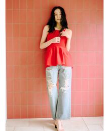 Ungrid | クラッシュデザインストレートデニム(デニムパンツ)