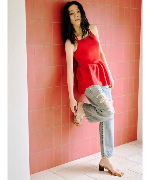 Ungrid（アングリッド）の「クラッシュデザインストレートデニム（デニムパンツ・レディース・ブルー・26inch/25inch/24inch）」の3枚目の写真