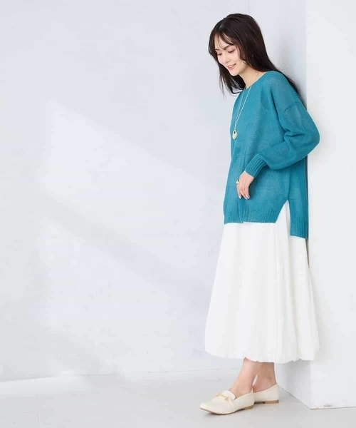 a.v.v（アーヴェヴェ）の「ペーパーライクヤーンニット（ニット/セーター・レディース・アイボリー/グリーン/ブラック・39）」の15枚目の写真
