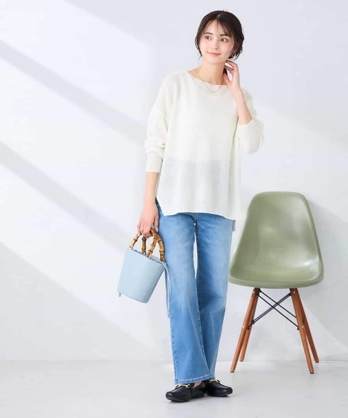a.v.v（アーヴェヴェ）の「ペーパーライクヤーンニット（ニット/セーター・レディース・アイボリー/グリーン/ブラック・39）」の22枚目の写真
