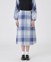 BLUE LABEL CRESTBRIDGE | クレストブリッジチェックラップ風スカート(スカート)
