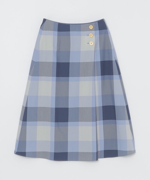 BLUE LABEL CRESTBRIDGE(ブルーレーベルクレストブリッジ)の「クレストブリッジチェックラップ風スカート(スカート・レディース・ブルー系その他2/パープル系その他4・38/36)」の8枚目の写真