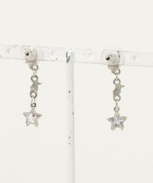 TONE SELECT GOODS（トーンセレクトグッズ）の「【urge select】スターモチーフ ストーン キラキラ ピアス（ピアス（両耳用）・レディース・シルバー・FREE）」の2枚目の写真