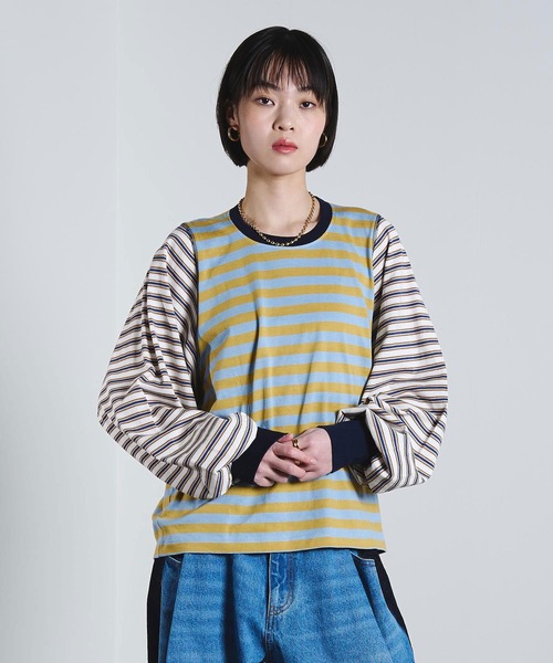 ROSE BUD（ローズバッド）の「(mici)VOLUME LONG SLEEVE TOP（Tシャツ/カットソー・レディース・ライトブルー/ライトピンク・ONE SIZE）」の3枚目の写真