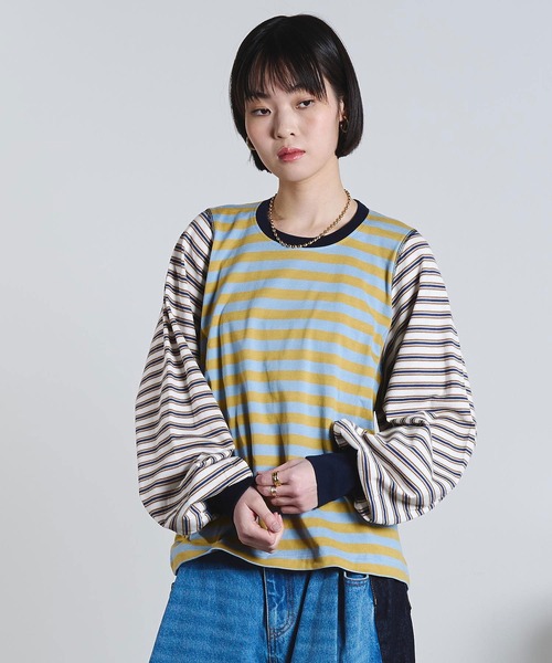 ROSE BUD（ローズバッド）の「(mici)VOLUME LONG SLEEVE TOP（Tシャツ/カットソー・レディース・ライトブルー/ライトピンク・ONE SIZE）」の4枚目の写真