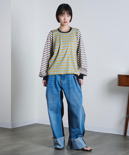 ROSE BUD（ローズバッド）の「(mici)VOLUME LONG SLEEVE TOP（Tシャツ/カットソー・レディース・ライトブルー/ライトピンク・ONE SIZE）」の6枚目の写真