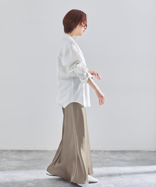 IENA(イエナ)の「《追加17》ダブルサテンスカート(スカート・レディース・ブラック/ライトグレー/ホワイト系その他・40/38/36/34)」の9枚目の写真