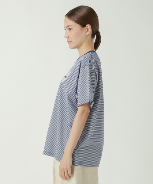 ZUCCa(ズッカ)の「HEART LOGO STRIPED T(Tシャツ/カットソー・レディース・ベージュ/ブラック/ブルー・X-LARGE/M size)」の4枚目の写真