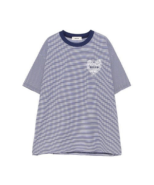 ZUCCa(ズッカ)の「HEART LOGO STRIPED T(Tシャツ/カットソー・レディース・ベージュ/ブラック/ブルー・X-LARGE/M size)」の7枚目の写真