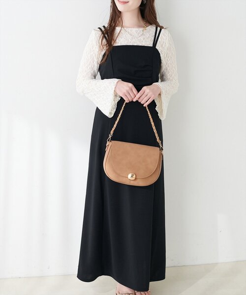 natural couture(ナチュラルクチュール)の「ドレープカットキャミワンピース(ワンピース・レディース・グレー/ブラック/グレイッシュベージュ/その他1・FREE)」の1枚目の写真