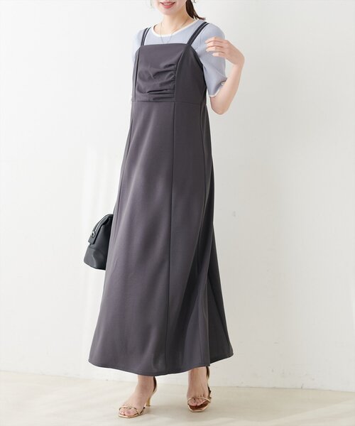 natural couture(ナチュラルクチュール)の「ドレープカットキャミワンピース(ワンピース・レディース・グレー/ブラック/グレイッシュベージュ/その他1・FREE)」の11枚目の写真