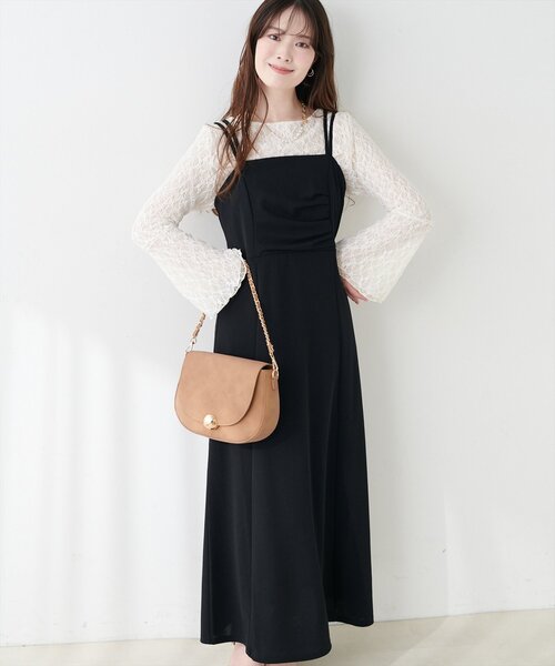 natural couture(ナチュラルクチュール)の「ドレープカットキャミワンピース(ワンピース・レディース・グレー/ブラック/グレイッシュベージュ/その他1・FREE)」の14枚目の写真
