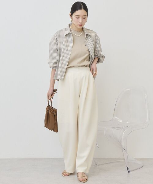 AMERICAN HOLIC(アメリカンホリック)の「ミニチェックショート丈シャツ(シャツ/ブラウス・レディース・アイボリー/サックスブルー・L/M)」の22枚目の写真