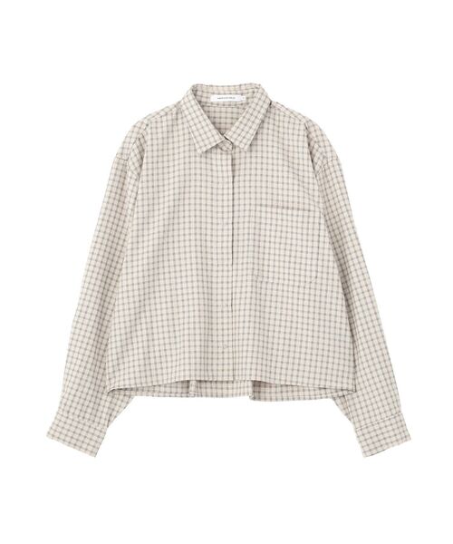 AMERICAN HOLIC(アメリカンホリック)の「ミニチェックショート丈シャツ(シャツ/ブラウス・レディース・アイボリー/サックスブルー・L/M)」の7枚目の写真