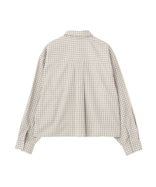 AMERICAN HOLIC(アメリカンホリック)の「ミニチェックショート丈シャツ(シャツ/ブラウス・レディース・アイボリー/サックスブルー・L/M)」の8枚目の写真