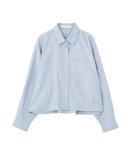 AMERICAN HOLIC(アメリカンホリック)の「ミニチェックショート丈シャツ(シャツ/ブラウス・レディース・アイボリー/サックスブルー・L/M)」の18枚目の写真