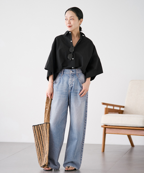 Roll Up Cuffs シャツ　ネイビー 追加》Roll Up Cuffs シャツ（シャツ/ブラウス）｜Plage（プラージュ