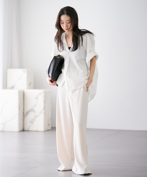plage（プラージュ）の「《追加》Roll Up Cuffs シャツ（シャツ/ブラウス・レディース・ネイビー/ブラック/ホワイト・FREE）」の5枚目の写真