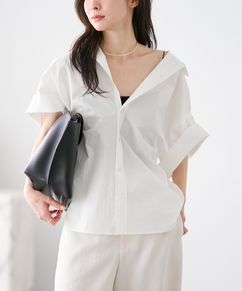 plage（プラージュ）の「《追加》Roll Up Cuffs シャツ（シャツ/ブラウス・レディース・ネイビー/ブラック/ホワイト・FREE）」の22枚目の写真