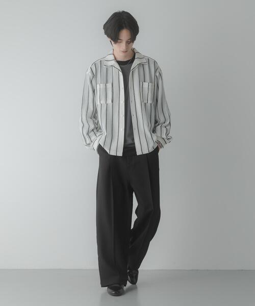 SENSE OF PLACE by URBAN RESEARCH（センスオブプレイスバイアーバンリサーチ）の「ダブルポケットオープンカラーレースシャツ（シャツ/ブラウス・メンズ・ブラウン/ブラック/アイボリー・MEDIUM/LARGE）」の9枚目の写真