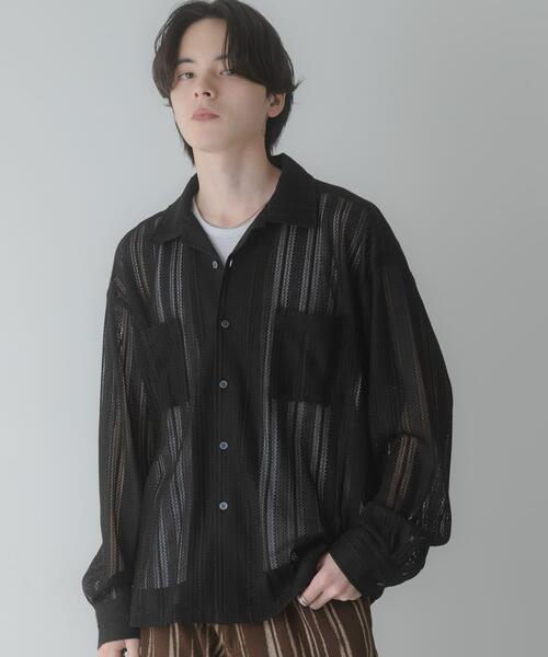 SENSE OF PLACE by URBAN RESEARCH（センスオブプレイスバイアーバンリサーチ）の「ダブルポケットオープンカラーレースシャツ（シャツ/ブラウス・メンズ・ブラウン/ブラック/アイボリー・MEDIUM/LARGE）」の14枚目の写真