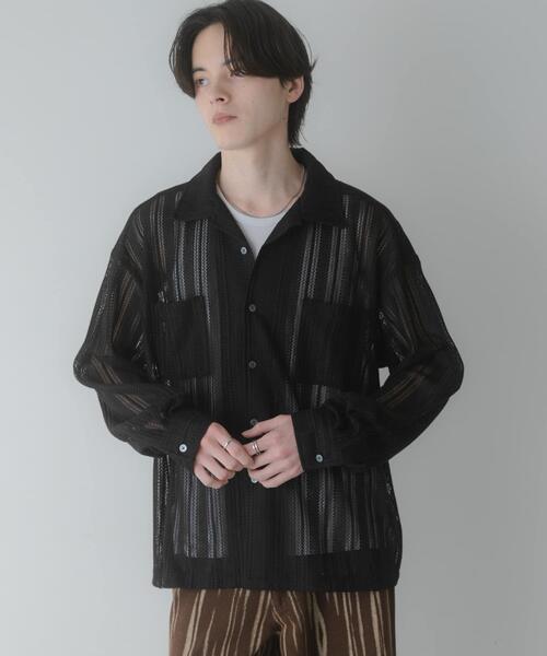 SENSE OF PLACE by URBAN RESEARCH（センスオブプレイスバイアーバンリサーチ）の「ダブルポケットオープンカラーレースシャツ（シャツ/ブラウス・メンズ・ブラウン/ブラック/アイボリー・MEDIUM/LARGE）」の15枚目の写真