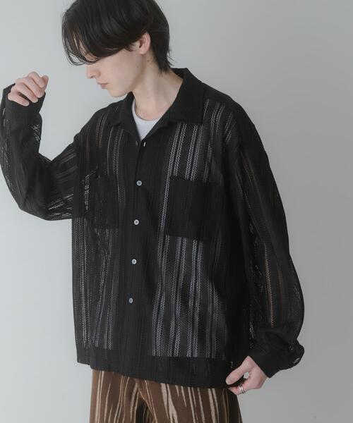 SENSE OF PLACE by URBAN RESEARCH（センスオブプレイスバイアーバンリサーチ）の「ダブルポケットオープンカラーレースシャツ（シャツ/ブラウス・メンズ・ブラウン/ブラック/アイボリー・MEDIUM/LARGE）」の16枚目の写真