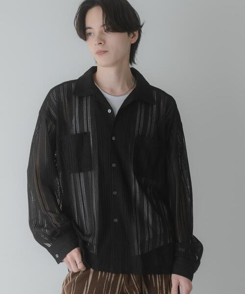 SENSE OF PLACE by URBAN RESEARCH（センスオブプレイスバイアーバンリサーチ）の「ダブルポケットオープンカラーレースシャツ（シャツ/ブラウス・メンズ・ブラウン/ブラック/アイボリー・MEDIUM/LARGE）」の18枚目の写真