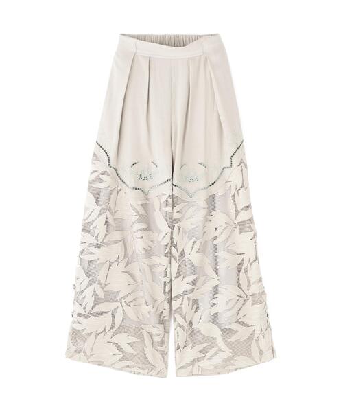 AULA AILA（アウラアイラ）の「AULA AILA/アウラアイラ/CUTWORK EMBROIDERED PANTS（その他パンツ・レディース・グレー/ブラック・0）」の2枚目の写真