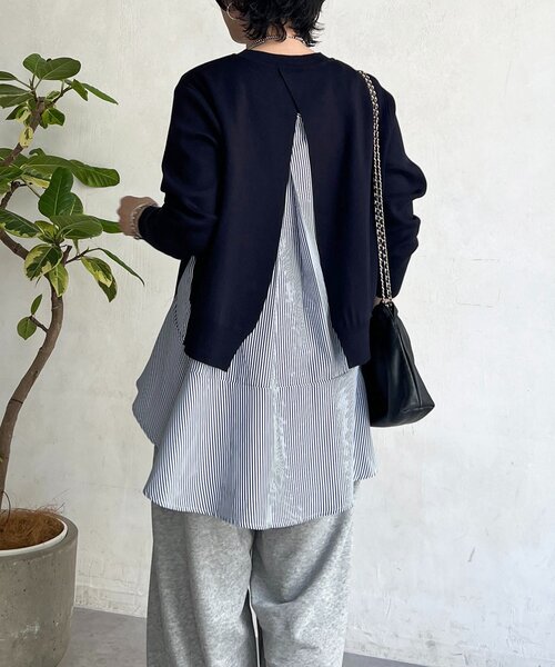 un dix cors(アンディコール)の「ニットセットレイヤードプルオーバー(ニット/セーター・レディース・ネイビー/イエロー/ライトグレー・FREE)」の2枚目の写真