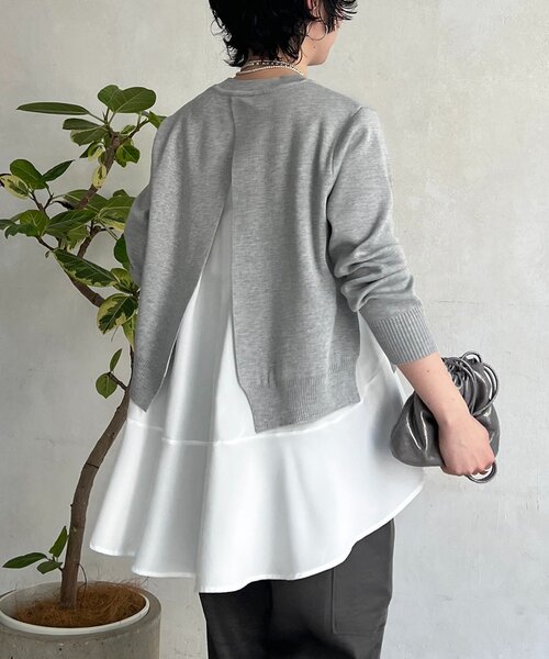 un dix cors(アンディコール)の「ニットセットレイヤードプルオーバー(ニット/セーター・レディース・ネイビー/イエロー/ライトグレー・FREE)」の15枚目の写真