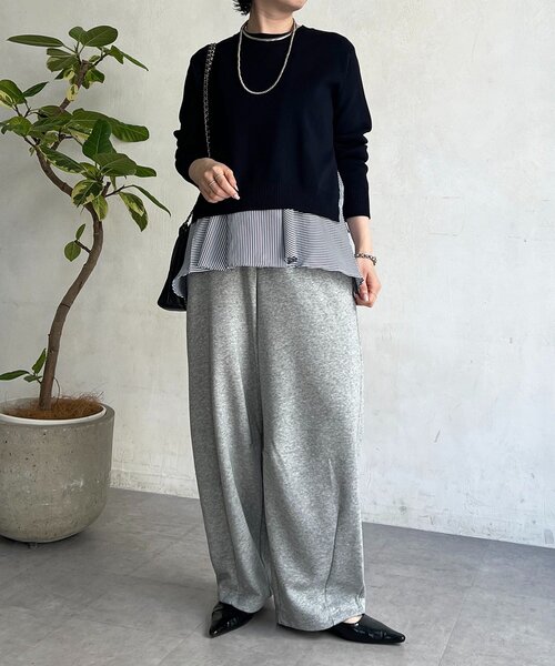 un dix cors(アンディコール)の「ニットセットレイヤードプルオーバー(ニット/セーター・レディース・ネイビー/イエロー/ライトグレー・FREE)」の19枚目の写真