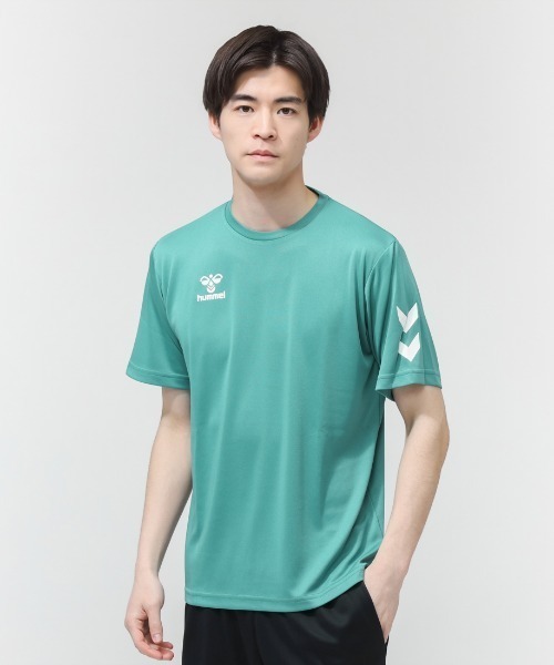 hummel（ヒュンメル）の「ヒュンメル hummel ワンポイントTシャツ（Tシャツ/カットソー・メンズ・ブラック/グリーン/オレンジ/ブルー/ネイビー・LL/M/L/S）」の3枚目の写真