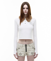 Op. 07 FAUX BLAIR COLLAR LONG SLEEVE WHITE