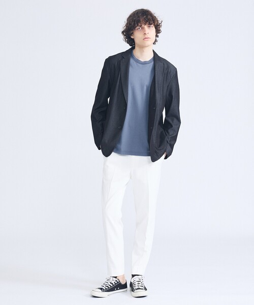 ABAHOUSE（アバハウス）の「【セットアップ対応】デニムライクツイル シングルジャケット（テーラードジャケット・メンズ・ブラック/インディゴブルー/ベージュ・44/48/46）」の4枚目の写真