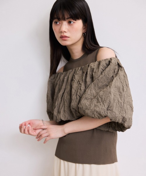 セール】【WEB限定】ニットタンクセットクロップドプルオーバー