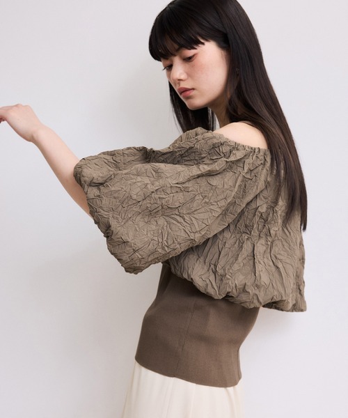 ADAM ET ROPE'（アダムエロペ）の「【WEB限定】ニットタンクセットクロップドプルオーバー（その他トップス・レディース・オフホワイト/ブラウン系その他/ブラック・FREE）」の10枚目の写真