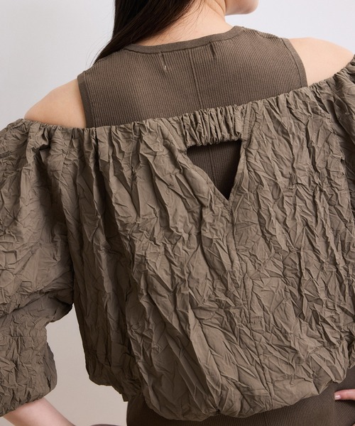 ADAM ET ROPE'（アダムエロペ）の「【WEB限定】ニットタンクセットクロップドプルオーバー（その他トップス・レディース・オフホワイト/ブラウン系その他/ブラック・FREE）」の12枚目の写真