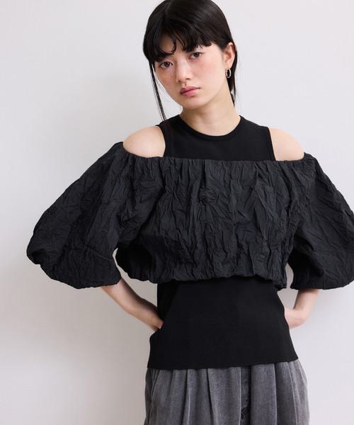 セール】【WEB限定】ニットタンクセットクロップドプルオーバー