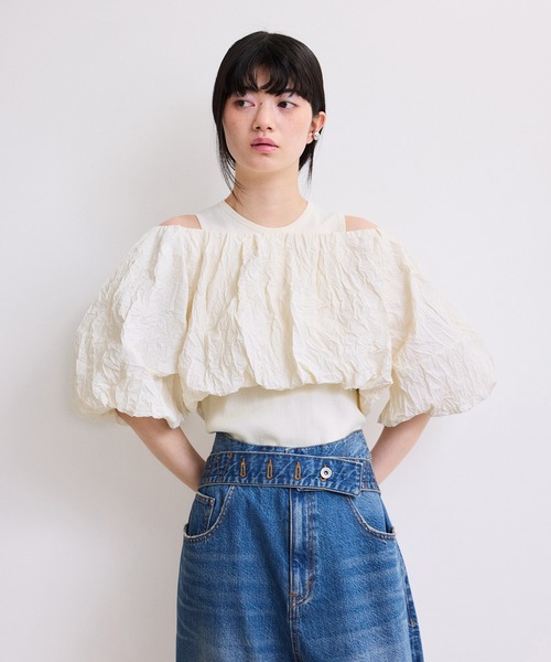 セール】【WEB限定】ニットタンクセットクロップドプルオーバー